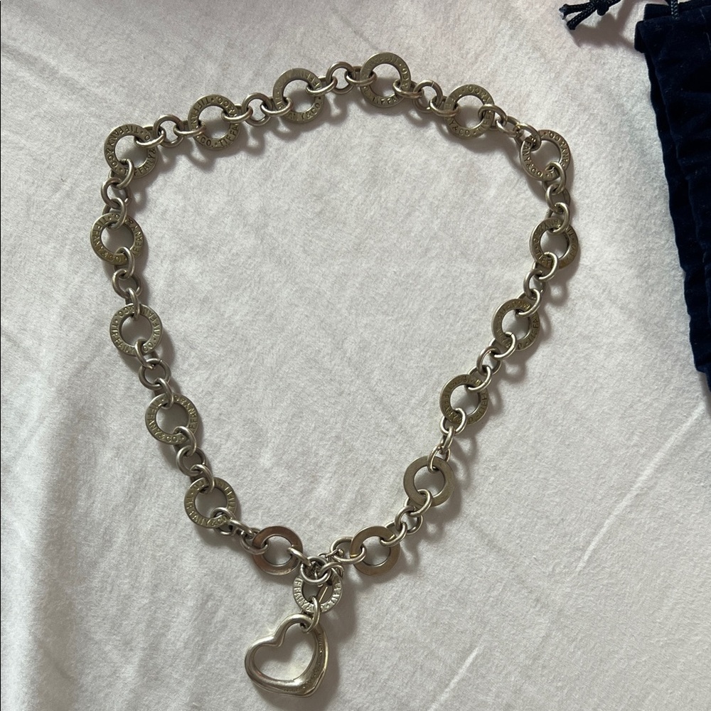 Tiffany & Co. Silver Heart Charm Necklace